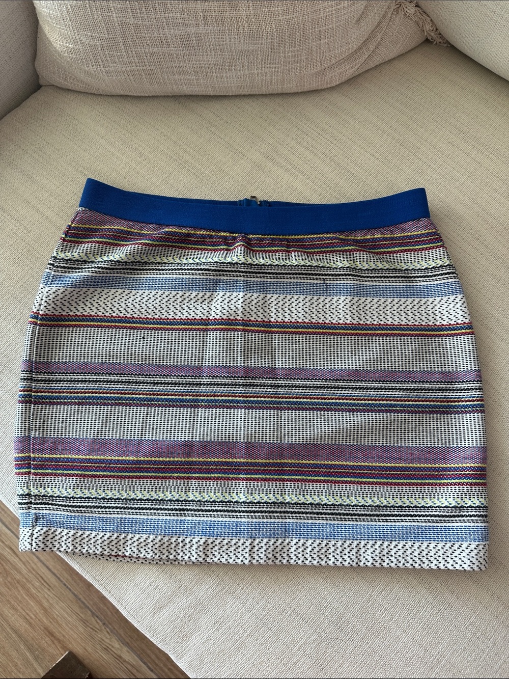 GAP Striped Multicolor Mini Skirt with Blue Waistband